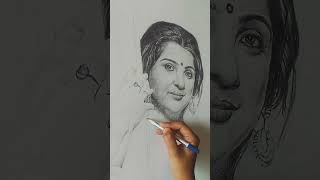 Pencil Sketch singer clasic singing art sketch shorts viralvideo reels [upl. by Bixby]