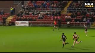 SPECTACULAR GOALKEEPER SHANE MCMANUS SCORE  KILCOO V CROSSERLOUGH 2024 ULSTER CLUB FOOTBALL GAA [upl. by Adnik38]