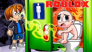 NO Visites los BAÑOS PUBLICOS 🚽 BEBE NOOB en ROBLOX [upl. by Obeded751]