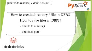 5 dbutilsfsmkdirs  dbutilsfsput  Databricks File System DBFS  databricks PART 05 [upl. by Capp]