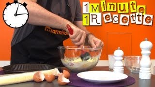 1 Minute 1 Recette  Quiche jambon fromage [upl. by Liddy]