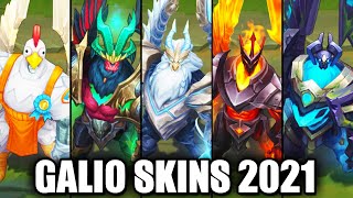 All Galio Skins Spotlight Champion Rework  Update 2017 League of Legends [upl. by Amoritta]