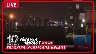 Flooding at Sponge docks in Tarpon Springs during Hurricane Helene [upl. by Inafetse]