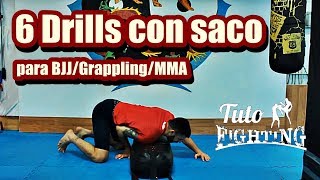 6 Drills individuales con saco para BJJ  6 BJJ Solo bag drills  Tutofighting [upl. by Anelak]