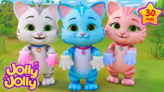 😻😺😸Three little kittens  More  Nursery rhymes compilation  Jolly Jolly Kids Songs [upl. by Agiaf408]