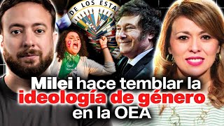 MILEI HACE TEMBLAR LA IDEOLOGÍA DE GÉNERO EN OEA  Agustín Laje con Neydy Casillas [upl. by Langan]