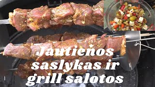 Jautienos šašlykas su grill salotom [upl. by Aremus]