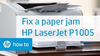 Fixing a Paper Jam  HP LaserJet P1005 Printer  HP [upl. by Ykceb]