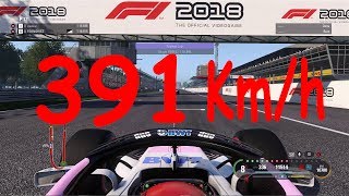 F1 2018  TOP SPEED RECORD 391 KMH [upl. by Anielram172]