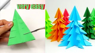 Christmas Tree making DIY  PAPER EASY CRAFT [upl. by Assillim501]