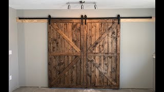 Building Interior Rustic Barn Doors on a Budget DIY How To Build [upl. by Spiro]