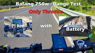 Bafang 750W no pedaling only throttle range test [upl. by Hluchy]