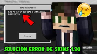 COMO ARREGLAR EL PROBLEMA DE LAS SKINS EN MINECRAFT PE Bedrock 120 ✅️ [upl. by Oinigih715]