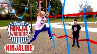 when shes on the American Ninja Warrior NINJALINE 2 Stage Course at the Park [upl. by Service]