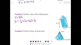 Geometry MT 11 LT 6 seminar part 2 volumes of prisms ￼ [upl. by Nnaaras]