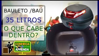 O QUE CABE EM BAULETO BAU 35 LITROS CONHEÇA E APRENDA [upl. by Keeley]