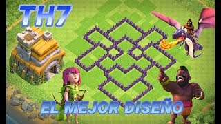 TH7 EL MEJOR DISEÑO DE ALDEA AYUNTAMIENTO 7  CLASH OF CLANS  WIMERS [upl. by Elbon448]