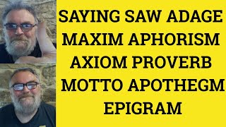 🔵 Saying vs Saw vs Adage vs Maxim vs Aphorism vs Axiom vs Proverb vs Motto vs Apophthegm vs Epigram [upl. by Eneleoj]