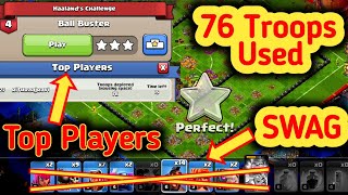 Ball Buster Haalands Challenge 4 coc  3 Star with 76 Troops  Least Troops Used  Clash of Clans [upl. by Ahsiyk]