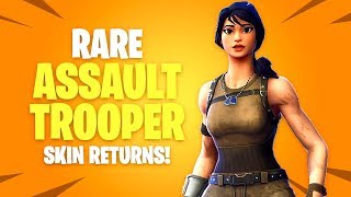 RARE ASSAULT TROOPER Skin Returns Fortnite Battle Royale Daily Items Update [upl. by Kciwdahc972]