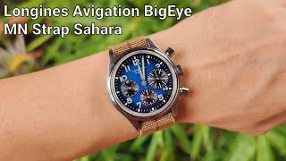 Longines Avigation BigEye with MN Strap Sahara [upl. by Ahkihs274]