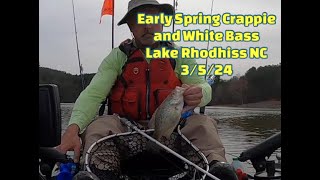 Catching Early Spring Crappie and White Bass on Lake Rhodhiss NC  3524 [upl. by Anert]