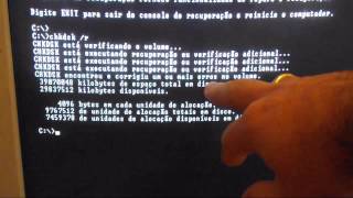 Windows Xp reiniciando como reparar com o chkdsk r sem formatar [upl. by Westhead]