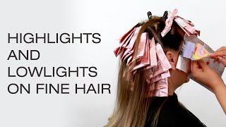 Highlights and Lowlights on Fine Thin Hair  How to Add Fullness with Hair Color  Kenra Color [upl. by Alvin979]