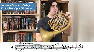 JacquesFrançois Gallay 12 Studies Op 57 Etude No 4 Allegro Maestoso  Scott Leger Horn [upl. by Yrro943]