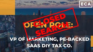 Open Role VP of Marketing Leading PEBacked SaaS DIY Tax Co [upl. by Earesed856]