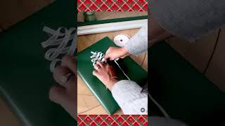 CHRISTMAS TREE GIFT WRAP USING RIBBON AND DOUBLE SIDED TAPE [upl. by Depoliti]