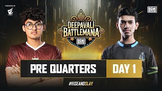 Deepavali BattleMania 2024  HINDI  Pre Quarters D1  BGMI  Ft iQOO SouL Carnival 8bit etc [upl. by Tabber197]