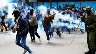 LIVE Kenyan protesters clash with police in Nairobi [upl. by Lowson]