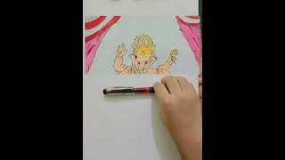 Ganesh Chaturthi drawing  Ganesh ji drawing  Ganpati Bappa drawing short ganpatibappamorya DRAW [upl. by Jessabell547]