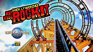 September 2024 Hollywood Rip Ride Rockit Roller Coaster On Ride Front Seat 4K POV Universal Studios [upl. by Nocaed]