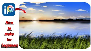 Ibis paint x tutorial for beginners ibis paint x🖌️ painting sunset🌆 evening digital art🎨🎨🎨 [upl. by Molohs]