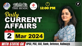 2 March Current Affairs 2024  Daily Current Affairs  Current Affairs Today [upl. by Heydon]