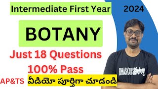 Inter First Year Botany Most Important Questions List  Jr Botany Just 18 Questions 100 Pass [upl. by Guy]