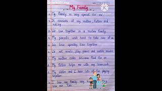 10 Lines on My Family  My Family Essay for School Students  My Family Essay in English shorts sho [upl. by Davena]