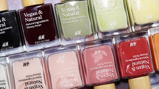 HampM Vegan amp Natural nail polishes swatches part 1  femketjeNL [upl. by Amlas742]