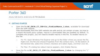 Shelly Cashman Excel 2019  Modules 811 SAM Capstone Project 1a Porter 360  SCEX19CS811a [upl. by Ahsatan747]