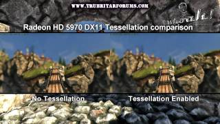 1080P HD5970 DX11 Tessellation Comparisons [upl. by Edeline]