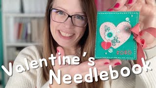 MAKE THIS FELT STITCHING Valentines Needle Book FLOSSTUBE Extra [upl. by Felise129]