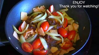 Ham Egg Glass Noodles StirFry  Thai Food Part 71 [upl. by Schoening245]