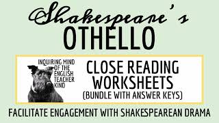 Othello Close Reading Analysis Worksheets and Answer Keys Bundle [upl. by Ailaht]