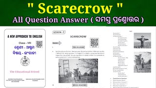 Scarecrow question answer class 8 English comprehension question answer odia medium [upl. by Yednil550]