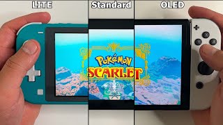 Nintendo Switch LITE vs Standard vs OLED Pokémon Scarlet and Violet Comparison [upl. by Brown872]