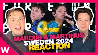 🇸🇪 Marcus amp Martinus  quotUnforgettablequot REACTION  Sweden Eurovision 2024 [upl. by Pyle]