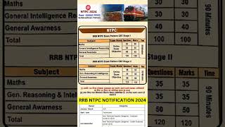 RRB NTPC New Vacancy 2024  RRB NTPC Syllabus And Exam Pattern 2024  RRB NTPC Notification 2024 [upl. by Anayrb]