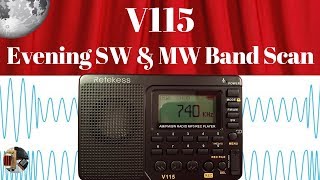 Retekess V115 Portable Radio  Evening Shortwave amp MW Band Scans [upl. by Kare775]